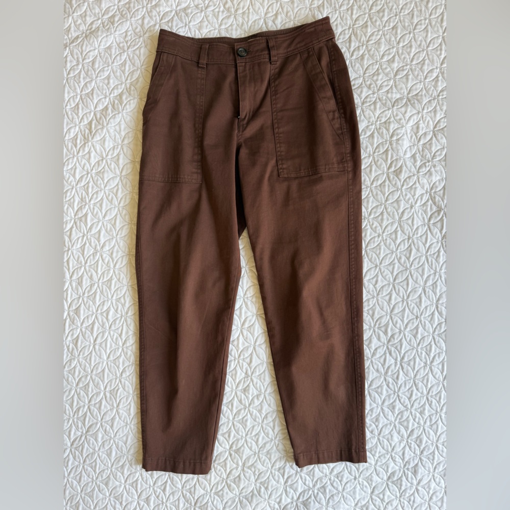 Brown Cargo Pants High-Rise Relaxed Fit